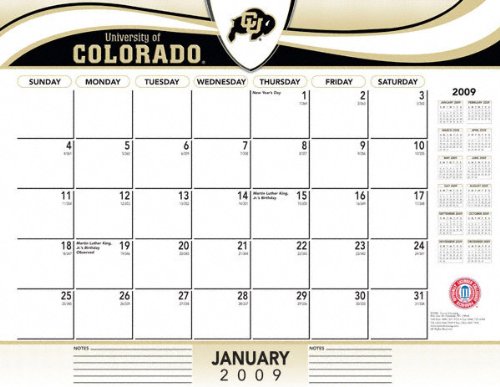 Buy Colorado Buffaloes 2009 22 x 17 Desk Calendar by FansEdge