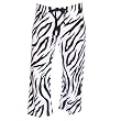 Zebra Black Stripe Novelty Print Brushed flannel cotton low rise flared capri pants,