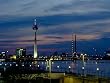 Poster D�sseldorf - Rheinturm am Abend, 50x70 cm, Farbe