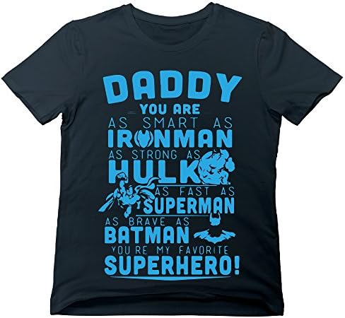 WRE Men's Daddy You Are Our Super Hero Shirts X-Large Black