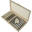 Laguiole Stainless Steel Steak Knife Set in Wood Box