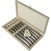 Laguiole Stainless Steel Steak Knife Set in Wood Box