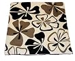 Contemporary decorative throw pillowcase - cotton, black and white flowers