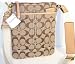 COACH HANDBAGS, COACH HAMPTONS SIGNATURE SWING PACK # 10250 (Khaki Brown / Camel)