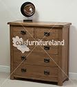 Rustic Solid Oak 3+2 Drawer Chest