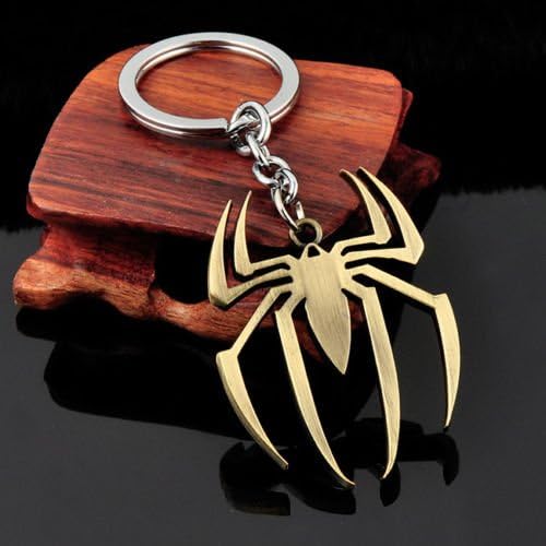 Khaopan Keyring- New Online games Cool US Retro Super Hero Hot Logo Shield Metal Keyring Keychain Type Bronze Spider
