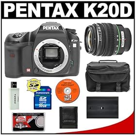 Pentax K20D Digital SLR Camera with 18-55mm f 3.5-5.6AL II SMC DA Zoom Lens + 16GB Card +... by Pentax