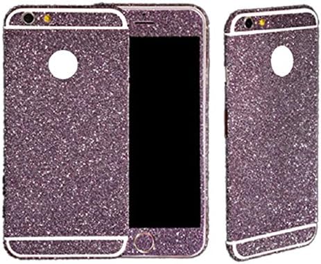 Welcomeuni Bling Glitter Plastic Back Film Sticker Case Cover for Iphone 6 4.7 (Purple)