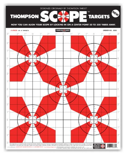 Scope Sight-in 12.5x19 Inch Premium Ultra Bright 1 Inch Grid Paper Bullseye Shooting Targets for Rifle and Pistol Optics Alignment - Made in The USA