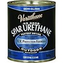 Rust-Oleum Varathane 250241H 1-Quart Classic Clear Water Based Outdoor Spar Urethane, Semi Gloss Finish