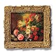 Dragonflies Amidst Blossoming Flowers - Gold Frame Magnet with pop-out easel (2-3/4" x 2-1/2")