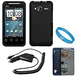 Black Durable Protective Rubberized 2 Piece Crystal Hard Case Cover for Spr ....