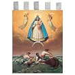 Church Banner - Our Lady of Charity - Cotton Canvas with Archival Inks and UV Coating - Border Rings for Rod Hanging. Print Size 24"x36"