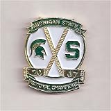 Michigan State Spartans 2007 National Champs Cross Sticks Pin