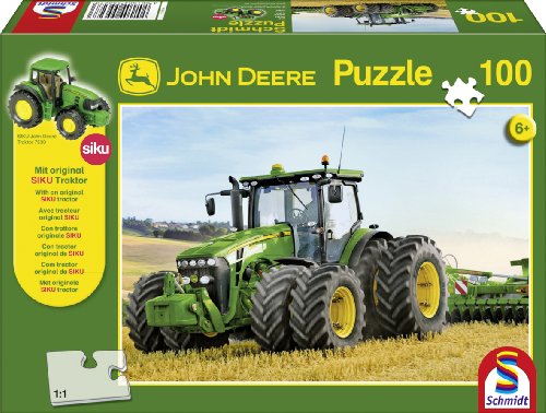 Schmidt Spiele 55627 - John Deere, Traktor 8270R mit Doppelbereifung, 100 Teile
