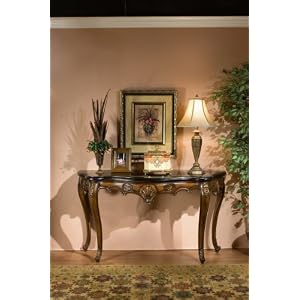 Connoisseur's Console Table with Fossil Stone Veneer Top