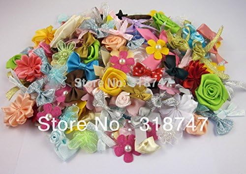 20g (approx 70pcs) Mixed bow/flowers/rosette Girls Boutique Mini Hair Bow DIY Garment Accessories D14020004(HS20g)