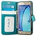 J&D Case Compatible for Galaxy On5 2015 Case, Wallet Stand Slim Fit Heavy Duty Shock Resistant Flip Cover Wallet Case for Samsung Galaxy On5 2015 Wallet, Not for Galaxy On5 2016, Aqua