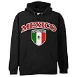 Mexico Flag Crest Hoodie, Mexican Numero Uno Sweater, International Soccer Sweatshirts (Many Colors Available)