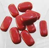 Big - Chunky - Red Lucite Rounded Rectangle 22x12 10pc