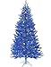 7.5' Carribean Blue Pre-Lit Laser Tinsel Artificial Christmas Tree - Blue Lights
