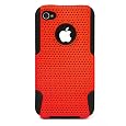 Metallic Dual Protective Hard Case with Black Rubberized Soft Silicone Skin Cover for Newest Apple iPhone 4S and iPhone 4G (iPhone 4th Generation) fits all iPhone 4 Models