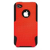 Metallic Dual Protective Hard Case with Black Rubberized Soft Silicone Skin Cover for Newest Apple iPhone 4S and iPhone 4G (iPhone 4th Generation) fits all iPhone 4 Models