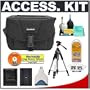 Olympus Compact E-System SLR Gadget Bag + Spare BLM-1 Battery + Tripod + Cameta Bonus Accessory Kit for Olympus E1, E3, Evolt E300, E330, E500 & E510 Digital SLR Cameras