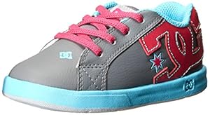 DC Court Graffik Elastic UL Skate Shoe (Toddler),Light Grey/Turquoise,6 M US Toddler