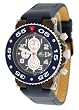Adee Kaye #AK8026-MIPB Men's Black IP with Silver Trim Sports Chronograph Watch