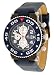 Adee Kaye #AK8026-MIPB Men's Black IP with Silver Trim Sports Chronograph Watch