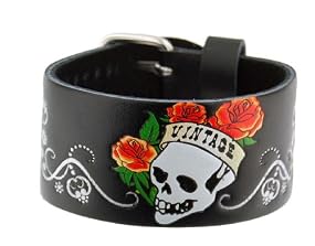 Vintage Ink Unisex Tatto Isspired Wide Leather Wrist Cuff
