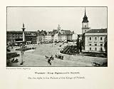 1916 Print Warsaw Warsawa Poland Polska King Sigismund Square Palace King Noble - Original Halftone Print