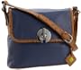 Donald J Pliner Cailyn Small Shoulder Bag,Denim/Camel,one size
