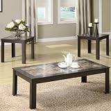 3pc Coffee Table Set Brown Finish