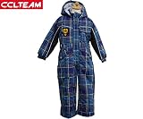 【品番】355-6840(チェック千鳥風) キッズスキーウエア　ジャンプスーツ/ワンピース 男の子 120cm BLUE