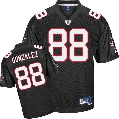 Tony Gonzalez #88 Black Atlanta Falcons NFL Premier All Embroidered Replica Jersey - XX-LARGE