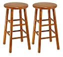 Winsome Wood Assembled 24-Inch Cherry Finish Kitchen Stools, Set of 2