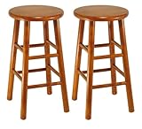 IMAGE OF Winsome Wood Assembled 24-Inch Cherry Finish Kitchen Stools, Set of 2