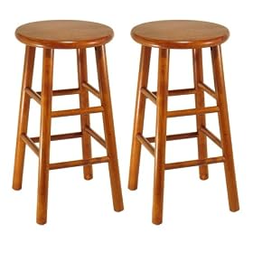 Winsome Wood Assembled 24-Inch Cherry Finish Kitchen Stools, Set of 2 by Winsome Wood