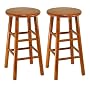 Winsome Wood Assembled 24-Inch Cherry Finish Kitchen Stools, Set of 2