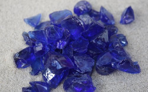 Fire Pit Essentials Fire Glass for Fireplace and Firepit Fireglass 10 Pound 1/2 Inch Cobalt Blue