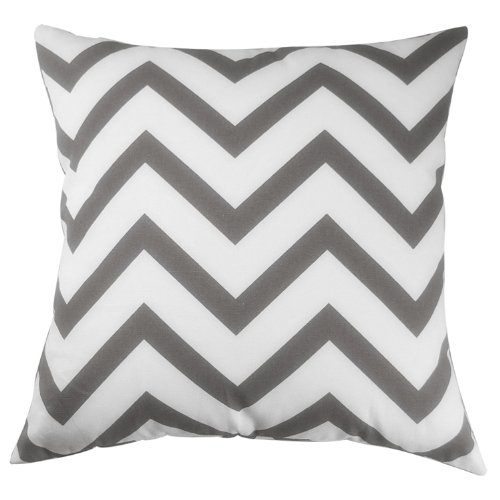 CoolDream Cotton Charcoal Gray Chevron Design Decorative Throw Pillow Cover 18 X 18 inch