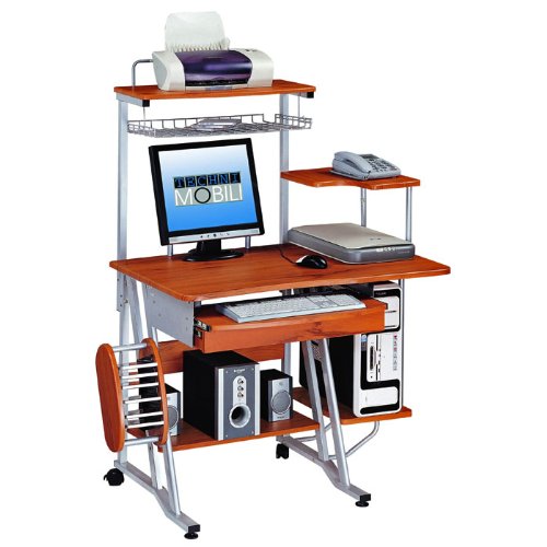 Techni Mobili Complete Upright MDF Computer Desk, Espresso, 39-Inch W by 23-Inch D by 53-Inch H