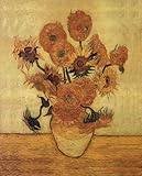 IMAGE OF Sunflowers On Gold HIGH QUALITY MUSEUM WRAP CANVAS Print Vincent Van Gogh 13x16