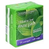 Seventh Generation Chlorine Free Maxi Pads Overnight with wings -- 14 Pads