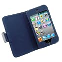GTMax Premium Folio Wallet Leather Cover Case - Blue for Apple iPod touch 8GB 32GB 64G 4G 4 (4th Generation)