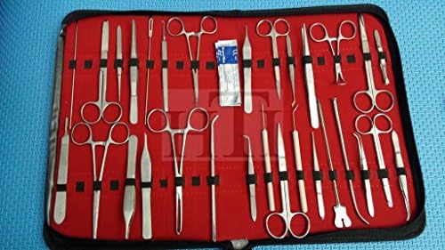 40 PCS BIOLOGY LAB ANATOMY MEDICAL STUDENT DISSECTING DISSECTION KIT WITH SCALPEL BLADES #10 ( HTI BRAND)