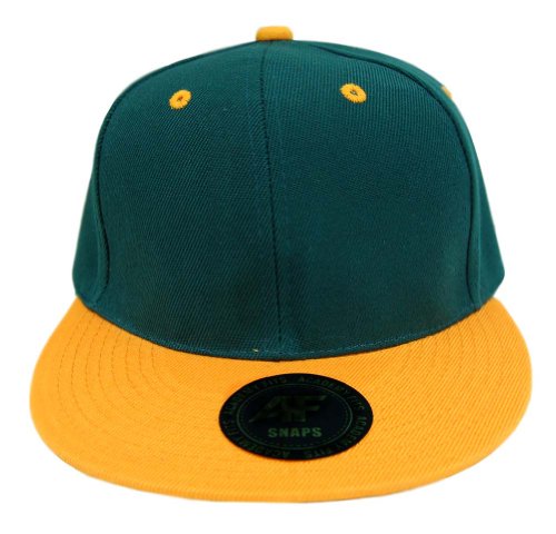 Academy Fits Snapback Hat Cap-Green/Yellow