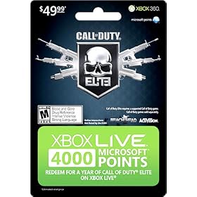 Carte Xbox Live 4000 points Call of Duty Elite